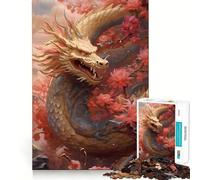 Puzzle cinese Sakura Drago 1000 pezzi per ragazzi Gioco di logica Tempo libero Taglio preciso Pezzo da collezione artistico (50x75cm)