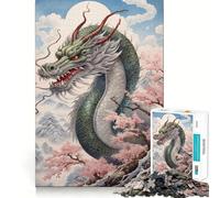 Puzzle cinese Sakura Drago da 1000 pezzi per adolescenti, gioco per esercitare la mente, design rilassante, assemblaggio, regalo prezioso (50x75cm)