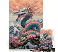 Puzzle cinese Sakura Dragon da 1000 pezzi per adolescenti, gioco di logica, momento di relax, taglio perfetto, lista dei desideri di Babbo Natale (38x52cm)