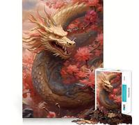 Puzzle cinese Sakura Dragon da 1000 pezzi per adolescenti, gioco di puzzle per allenare la mente, gioco di gruppo, arte da assemblare, regalo classico (38x26cm)