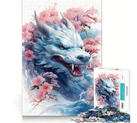Puzzle cinese Sakura Dragon da 1000 pezzi per adulti, gioco di logica, passatempo per la casa, bordi puliti, regalo delizioso (38x52cm)