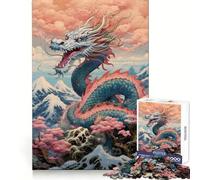 Puzzle cinese Sakura Dragon da 1000 pezzi per adulti, gioco per esercizi mentali, relax, taglio di precisione, regalo elegante (50x75cm)