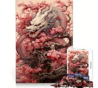 Puzzle cinese Sakura Dragon da 1000 pezzi per adulti, ideale per rafforzare la memoria, per un divertimento informale, con bordi netti e un design classico (50x75cm)