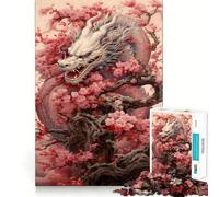 Puzzle cinese Sakura Dragon da 1000 pezzi per adulti, ideale per rafforzare la memoria, per un divertimento informale, con bordi netti e un design classico (50x75cm)