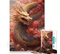 Puzzle cinese Sakura Dragon da 1000 pezzi per adulti, ideale per rafforzare la memoria, per un divertimento informale, con bordi netti e un design classico (38x52cm)