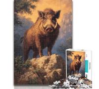 Puzzle Cinghiale 1000 pezzi Puzzle per adolescenti e adulti, giocattoli educativi ideali come regalo per tutta la famiglia 26x38cm