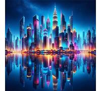 Puzzle Città al neon, puzzle 35 pezzi per Adulti e Ragazzi 12x12inch, Intrattenimento Creativo, Sfide Divertenti, Bellissimi Regali per Gli Amanti dei Puzzles, puzzles Decorazione per Casa