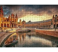 Puzzle Città Tramonto - Puzzle 5000 Pezzi per Adulti - Puzzles Giochi Rilassamento - Bene Confezionamento in Scatola - Stampa ad Alta Definizione Colori Brillanti - Puzzles Legno Impegnativi s7h-286