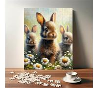 Puzzle Classici 120 Pezzi per Adulti Animali Conigli Fiori 25 x 20 cm Jigsaw Puzzles Puzzle Giocattolo Decompressivo Intellettuale Educativo Divertente Gioco per Famiglie Puzzles 120 pcs