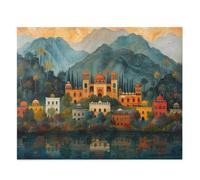 Puzzle Classici 120 Pezzi per Adulti Fiume della Città di Montagna 25 x 20 cm Jigsaw Puzzles Puzzle Giocattolo Decompressivo Intellettuale Educativo Divertente Gioco per Famiglie Puzzles 120 pcs