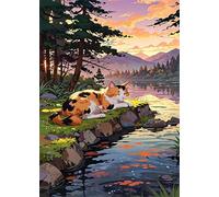 Puzzle Classici 520 Pezzi per Adulti Fiume del Gatto Degli Alberi 52 x 38 cm Jigsaw Puzzles Puzzle Giocattolo Decompressivo Intellettuale Educativo Divertente Gioco per Famiglie Puzzles 520 pcs