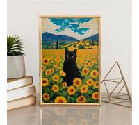 Puzzle Classici 520 Pezzi per Adulti Gatto Girasole 52 x 38 cm Jigsaw Puzzles Puzzle Giocattolo Decompressivo Intellettuale Educativo Divertente Gioco per Famiglie Puzzles 520 pcs