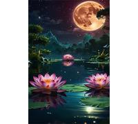 Puzzle Classici 520 Pezzi per Adulti Lago di Loto Lunare 52 x 38 cm Jigsaw Puzzles Puzzle Giocattolo Decompressivo Intellettuale Educativo Divertente Gioco per Famiglie Puzzles 520 pcs