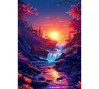 Puzzle Classici 70 Pezzi per Adulti Cascata del Fiume All'Alba 20 x 15 cm Jigsaw Puzzles Puzzle Giocattolo Decompressivo Intellettuale Educativo Divertente Gioco per Famiglie Puzzles 70 pcs