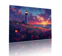 Puzzle Classici Adulti Faro Cielo Stellato Jigsaw Puzzles 1000 pezzi per Bambini Dai 5 Anni Divertimento Giochi Rilassamento e Intelligence, per Gioco Familiare Sfidare Impossibili Regalo 50x75cm t-76