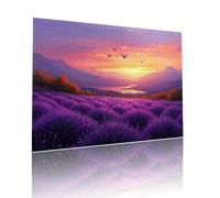 Puzzle Classici Adulti Lavanda Tramonto Jigsaw Puzzles 500 pezzi per Bambini Dai 5 Anni Divertimento Giochi Rilassamento e Intelligence, per Gioco Familiare Sfidare Impossibili Regalo 38x52cm t-974