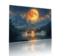 Puzzle Classici Adulti Luna Cielo Stellato Jigsaw Puzzles 1000 pezzi per Bambini Dai 5 Anni Divertimento Giochi Rilassamento e Intelligence, per Gioco Familiare Sfidare Impossibili 50x75cm t-996
