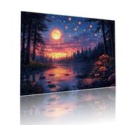 Puzzle Classici Adulti Luna Cielo Stellato Jigsaw Puzzles 500 pezzi per Bambini Dai 5 Anni Divertimento Giochi Rilassamento e Intelligence, per Gioco Familiare Sfidare Impossibili Regalo 38x52cm t-998