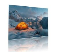 Puzzle Classici Adulti Tenda Montagna Jigsaw Puzzles 300 pezzi per Bambini Dai 5 Anni Divertimento Giochi Rilassamento e Intelligence, per Gioco Familiare Sfidare Impossibili Regalo 38x52cm t-1000