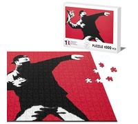 Puzzle classico 1000 pezzi Banksy Rage The Flower Thrower Street Art Graffiti Rosso