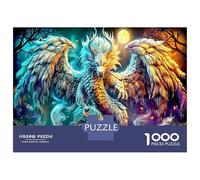 Puzzle Classico 1000 Pezzi Drago Divino per Adulti Molto Difficile Cartone Spesso Allenamento Mentale e Logica Drago di Ghiaccio e Fuoco 38x26cm