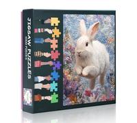 Puzzle classico da 1000 pezzi per adulti coniglio impegnativo puzzle per adulti, 70 x 50 cm, gioco di puzzle per donne, decorazione della casa, regalo di compleanno (serie Floral & Animal Series)