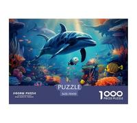 Puzzle Classico Dolphins 1000 Pezzi Per Adulti E Bambini Puzzle Impossible 1000 Pezzi Underwater World Puzzle 70x50cm/1000pcs