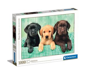 Puzzle Clementoni - 1000 pezzi - Tre cani Labrador piccoli cuccioli 69x50 cm