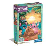 Puzzle - Clementoni Puzzle Adulti 500 Pezzi Stitch & Angel 500 Compact Made I...