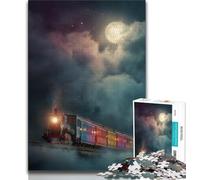 Puzzle "Cloud Train" per adulti e adolescenti, per ammazzare il tempo durante le vacanze, con pezzi completamente interconnessi e di forma casuale, 38x26cm