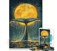 Puzzle "Coda di balena sotto la luna" da 1000 pezzi,gioco di costruzione Focus,incastro perfetto,attività gratificante per le giornate di pioggia (38x26cm)