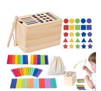 Puzzle cognitivo per bambini - Unità di apprendimento in legno naturale, set di riconoscimento dei colori interattivo, di gioco per praticare la coordinazione occhio-mano per l'uso nel primo