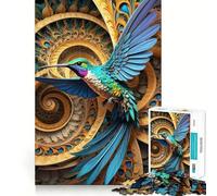 Puzzle Colibrì dalla coda viola,1000 pezzi,divertente per allenare la mente,con componenti robusti e ben definiti,ideale per rilassarsi in casa (38x26cm)