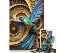 Puzzle Colibrì dalla coda viola,1000 pezzi,stimola la concentrazione,divertente,tagliato al laser per un incastro perfetto,attività per rafforzare il legame con i propri cari (38x52cm)