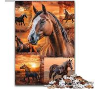 Puzzle collage di cavalli da 1000 pezzi per adolescenti, attività divertenti da fare a casa con l'assemblaggio di modelli, regalo di compleanno, regalo da viaggio (26x38cm)