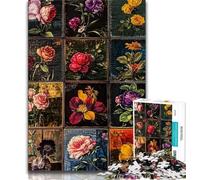Puzzle collage di fiori da 1000 pezzi per adulti, regalo per sfidare l'intelligenza cerebrale, giocattoli avvincenti per la decorazione della casa (50x75cm)