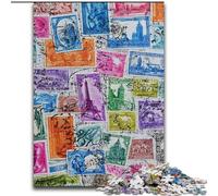 Puzzle collage di francobolli di Parigi da 1000 pezzi per adolescenti, aiuta il cervello a esercitare i giocattoli avvincenti per coltivare la pazienza Gioco di sfida unico (26x38cm)