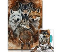 Puzzle collage di lupi da 1000 pezzi per adolescenti, gioco rompicapo, decorazione da parete, regali unici per compleanno e Natale (38x26cm)