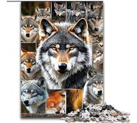 Puzzle collage di lupi per adolescenti, 1000 pezzi, antistress, per trascorrere il tempo libero a casa e per interagire con i genitori (26x38cm)