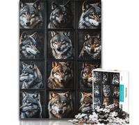 Puzzle collage di lupi per adolescenti, puzzle da 1000 pezzi, aiuta il cervello a esercitare i giocattoli avvincenti per coltivare la pazienza, un'opera d'arte (38x26cm)