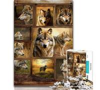 Puzzle collage di lupi per adolescenti, puzzle da 1000 pezzi, giochi divertenti, ogni pezzo è unico - gioco divertente e stimolante per tutta la famiglia (38x26cm)