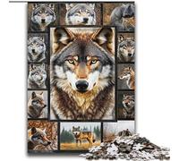 Puzzle collage di lupi per adulti, puzzle da 2000 pezzi, per ammazzare il tempo durante le vacanze, ogni pezzo è unico - Gioco stimolante e divertente per tutta la famiglia (70x100cm)