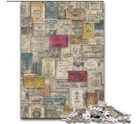 Puzzle collage di timbri di Parigi da 1000 pezzi per adolescenti, adatti a persone dai 14 anni in su, idee regalo per la decorazione della casa (26x38cm)