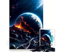 Puzzle Collisione Terrestre da 1000 pezzi per ragazzi, gioco di logica stimolante per attività domestiche, bordi trasparenti, 38x52cm