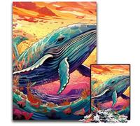 Puzzle colorati a forma di balena per adulti, puzzle da 1000 pezzi per adulti, regalo perfetto per la festa della mamma, compleanni, Natale 50x75CM/19,68x29,52 pollici