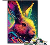 Puzzle colorati a forma di coniglio ad acquerello per adolescenti, 1000 pezzi, giocattoli, giochi educativi, antistress, lista dei desideri con Babbo Natale (26x38cm)