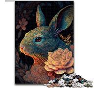 Puzzle colorati a forma di coniglio da 1000 pezzi per adolescenti, regalo educativo antistress, ideale come regalo per tutta la famiglia (26x38cm)