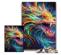 Puzzle colorati a forma di drago cinese per adulti 26x38cm, perfetti per il divertimento in famiglia a Natale, Ringraziamento, compleanni e Pasqua