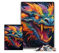 Puzzle colorati a forma di drago da 1000 pezzi per adulti. Puzzle difficili per adulti. Perfetti per il divertimento in famiglia a Natale, Ringraziamento, compleanni e Pasqua. Dimensioni: 26x38cm.