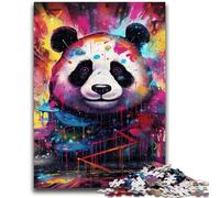 Puzzle colorati a forma di panda per adulti e adolescenti, giocattoli, giochi educativi, antistress, lista dei desideri con Babbo Natale (50x75cm)